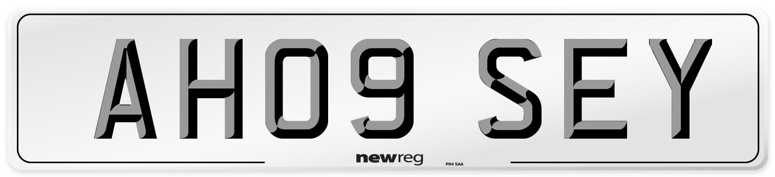 AH09 SEY Number Plate from New Reg